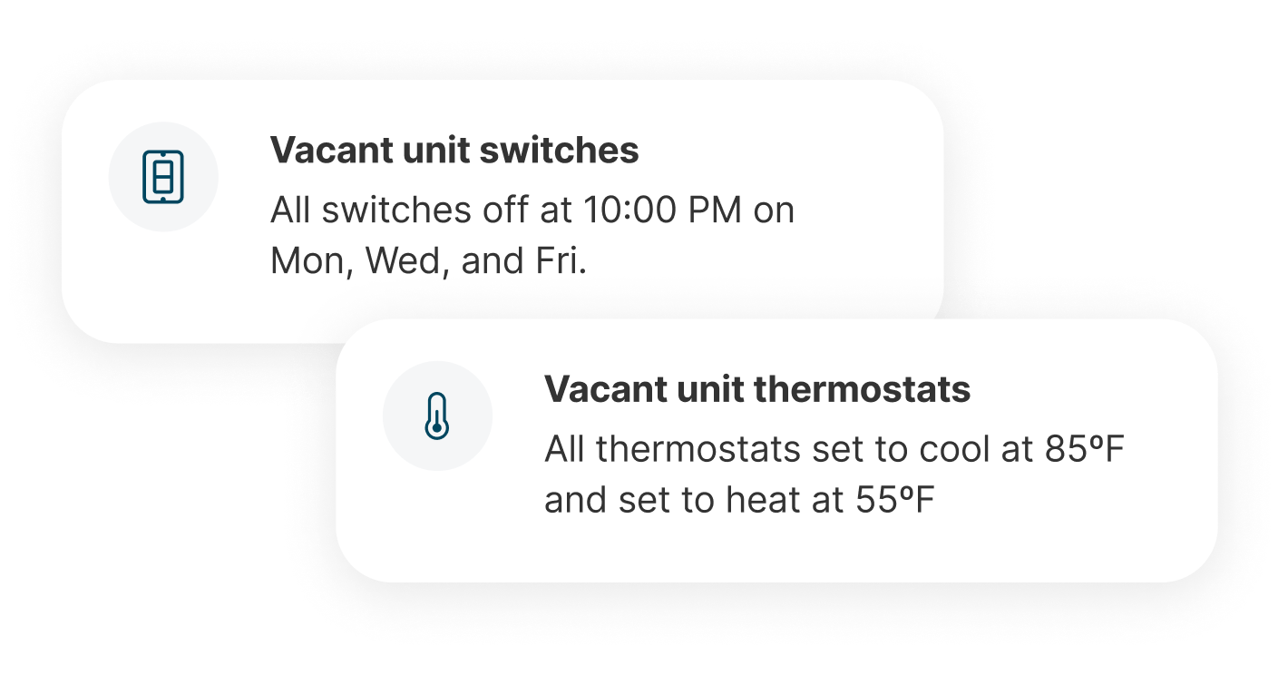 Vacant unit automation, like setting temperature ranges for thermostats, can save property managers time.